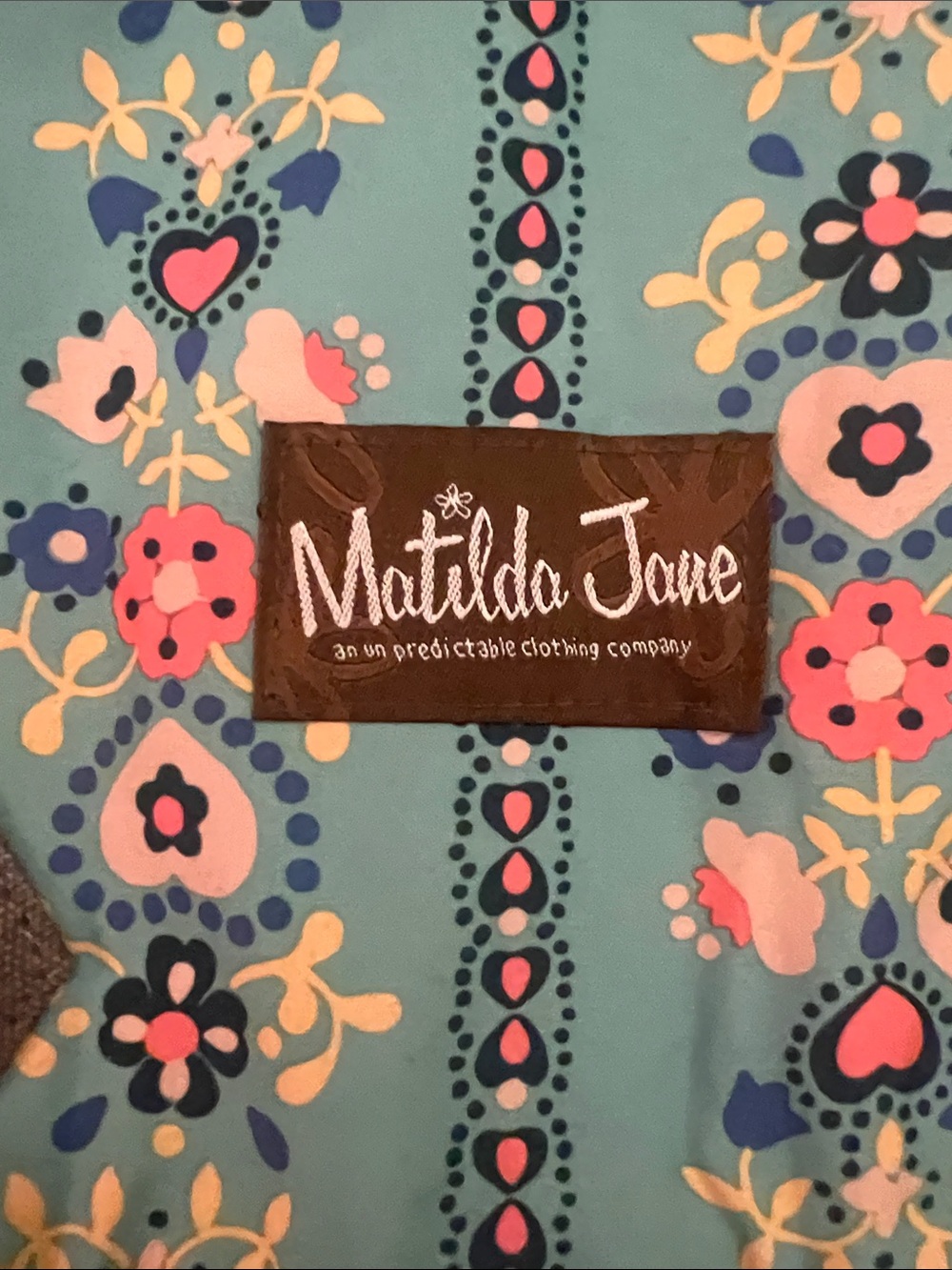 Matilda Jane Teal Floral & Yellow Polka Dot Shoulder Messenger Bag VGUC - Picture 2 of 5